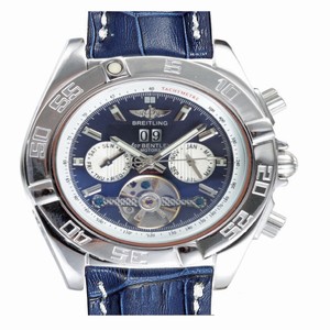 Breitling Chronomat B01 AB011012/C788 Round Blue Dial Blue Crocodile Leather Strap Watch