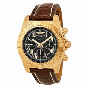 Breitling Chronomat Black Dial 18kt Rose Gold Men's Watch HB011012-B957BRCD