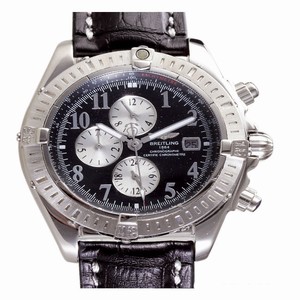 Breitling Chronomat Evolution A1335611/B719-1CD Black Crocodile Leather Strap Mens Watch
