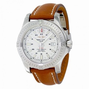 Breitling Colt Automatic Silver Dial Leather Men's Watch A1738811-G791BRLD