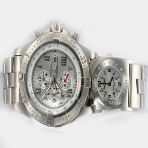 Breitling Crosswind mit UTC B13355 Round Mens Silver Stainless Steel Strap Watch