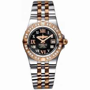 Breitling Galactic 30 Black Dial Steel and 18kt Rose Gold Ladies Watch C71340LA-B952TT