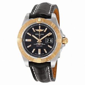 Breitling Galactic 41 Black Dial Black Crocodile Leather Automatic Men's Watch C49350L2-BA09BKCD