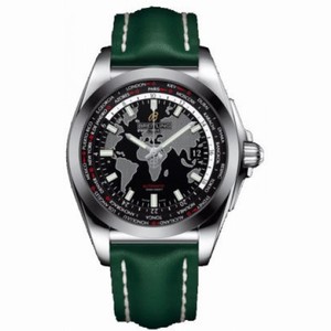 Breitling Unitime Black Dial Green Leather Automatic Men's Watch WB3510U4-BD94GRLT