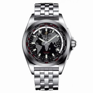 Breitling Galactic Unitime Black Dial Stainless Steel Automatic Men's Watch WB3510U4-BD94SS