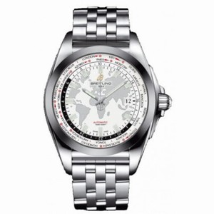 Breitling Galactic Unitime White Dial Stainless Steel Automatic Men's Watch WB3510U0-A777SS