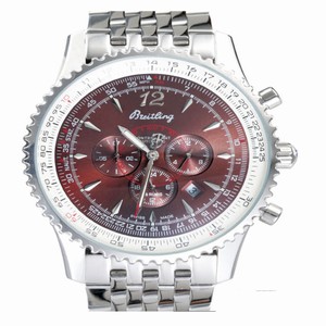 Breitling Montbrillant A4137012/Q546-SS coffee Dial Round White Stainless Steel Strap Watch