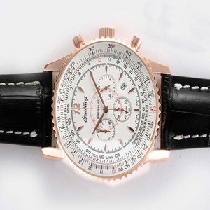 Breitling Montbrillant R4137012 Black Ostrich Leather Strap Midsize 46mm Watch