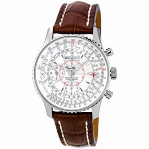 Breitling Montbrilliant Datora Chronograph Brown Crocodile Strap Men's Watch A2133012-G518BRCD