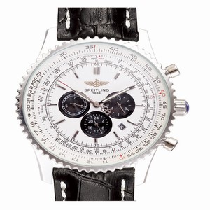Breitling Navitimer A2332212/B635-1LD White Dial Black Crocodile Leather Strap Round Watch