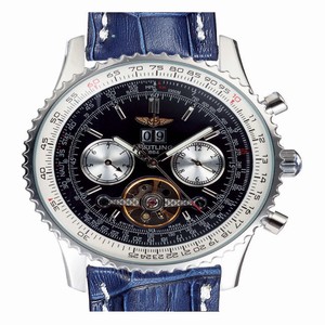 Breitling Navitimer AB012012/BB01 Blue Crocodile Leather Strap Black Dial 43.7mm Watch