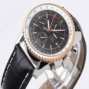 Breitling Navitimer Chronograph A2432212/B726 Mens 46mm Black Cow Leather Strap Watch