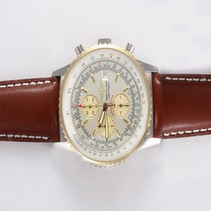 Breitling Navitimer Chronograph Red Gold 42mm 18K Gold Case Grey Dial Watch
