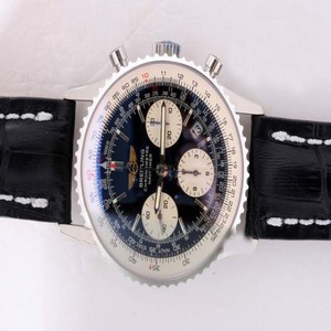 Breitling Navitimer Chronograph Steel Black Dial Stainless Steel Bezel Watch