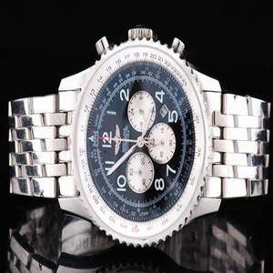 Breitling Navitimer Chronograph Steel Round Stainless Steel Case Blue Dial Watch