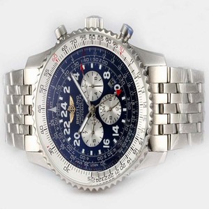 Breitling Navitimer Cosmonaute Steel Blue Dial Automatic Stainless Steel Bezel Watch
