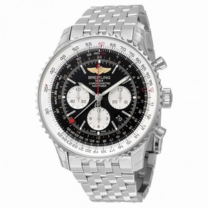 Breitling Navitimer GMT Black Dial Stainless Steel Men's Watch AB044121/BD24