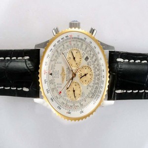 Breitling Navitimer Heritage Yellow Gold Yellow Dial Black Stainless Steel Strap 42mm Watch