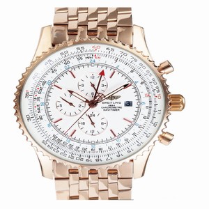 Breitling Navitimer World A 24322 Mens Rose Gold Rose Gold Strap Round Watch