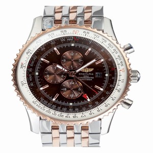 Breitling Navitimer World A2432212/B726-SS 46mm Mens Silver Rose Gold Strap Watch