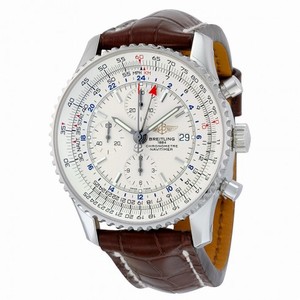 Breitling Navitimer World Automatic Silver Dial Men's Watch A2432212-G571BRCT