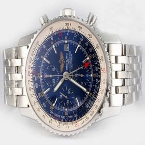 Breitling Navitimer World Steel Stainless Steel Case Stainless Steel Bezel Mens Watch