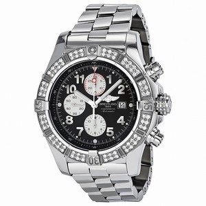 Breitling Super Avenger Chronograph Black Dial Men's Watch A1337053-B973SS