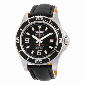 Breitling Superocean 44 Automatic Black Dial Black Leather Men's Watch A1739102-BA80BKOGT