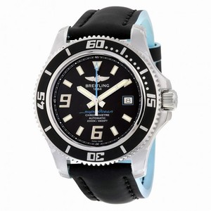 Breitling Superocean 44 Black Dial Leather Men's Watch A1739102-BA79BKBLT