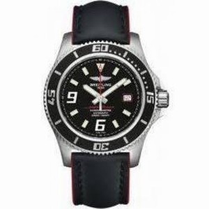 Breitling Superocean 44 Black Dial Leather Strap Automatic Men's Watch A1739102-BA76BKLT