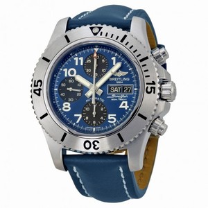 Breitling Superocean Chronograph Automatic Blue Dial Blue Leather Men's Watch A13341C3-C893BLLT