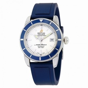Breitling Superocean Heritage 42 Automatic Silver Dial Blue Rubber Men's Watch A1732116-G717BLPT