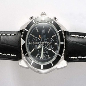 Breitling Superocean Heritage Chronograph S.H.C.Steel Quartz Chronograph Round Black Dial Watch