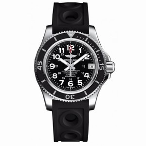 Breitling Superocean II 36 Black Dial Black Rubber Men's Watch A17312C9/BD91BKORT