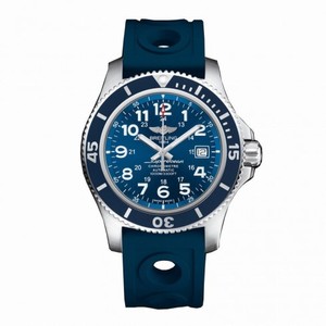 Breitling Superocean II Gun Blue Dial Blue Ocean Racer II Rubber Automatic Men's Watch A17392D8/C910