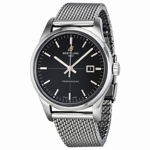 Breitling Transocean Black Dial Stainless Steel Men's Watch A1036012-BA91SS