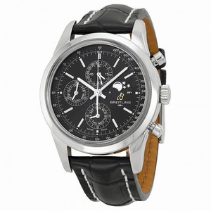 Breitling Transocean Chronograph Black Dial Black Crocodile Men's Watch A1931012-BB68BKCT