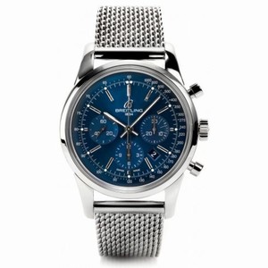 Breitling Transocean Chronograph Blue Dial Steel Men's Watch AB015112/C860/154A