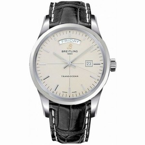 Breitling Transocean Day & Date Silver Dial Automatic Men's Watch A4531012-G751BKCD