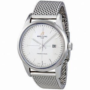 Breitling Transocean Mercury Silver Dial Automatic Steel Men's Watch A1036012/G721