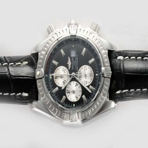 Breitling Windrider Chronomat Evolution A1335611/B719 Round Quartz Chronograph Black Dial Watch