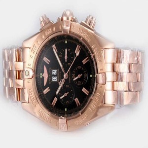 Breitling Windrider Chronomat Evolution B13048 42.5mm Black Dial Gold Stainless Steel Strap Watch