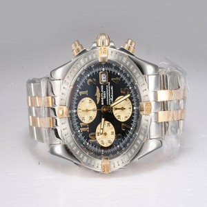 Breitling Windrider Chronomat Evolution B1335611/B723-357A Mens Silver 18k Gold Strap Round Watch