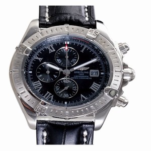 Breitling Windrider Chronomat Evolution C1335611/B821-1LT Round Black Cow Leather Strap Mens Watch
