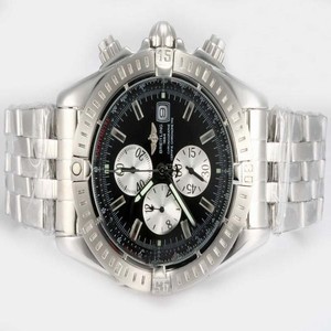 Breitling Windrider Chronomat Evolution Steel Round Silver Stainless Steel Strap Mens Watch