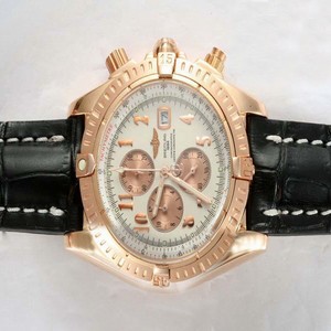 Breitling Windrider Chronomat Evolution Steel1 Pink Dial Quartz Chronograph 42.5mm Watch