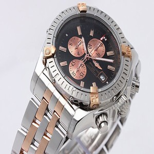 Breitling Windrider Chronomat Evolution Two-Tone 46mm Quartz Black Dial Watch