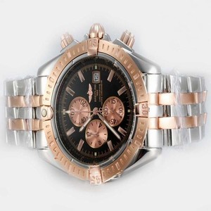 Breitling Windrider Chronomat Evolution Two-Tone Round Black Dial Quartz Chronograph Watch