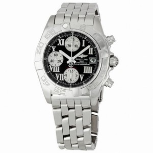 Breitling Chrono Galactic Black Dial Steel Pilot Men's Watch A13358L2-B786SS