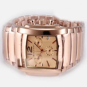 Bvlgari Assioma AA44C13GLDCH Mens Rose Gold Case Square Watch